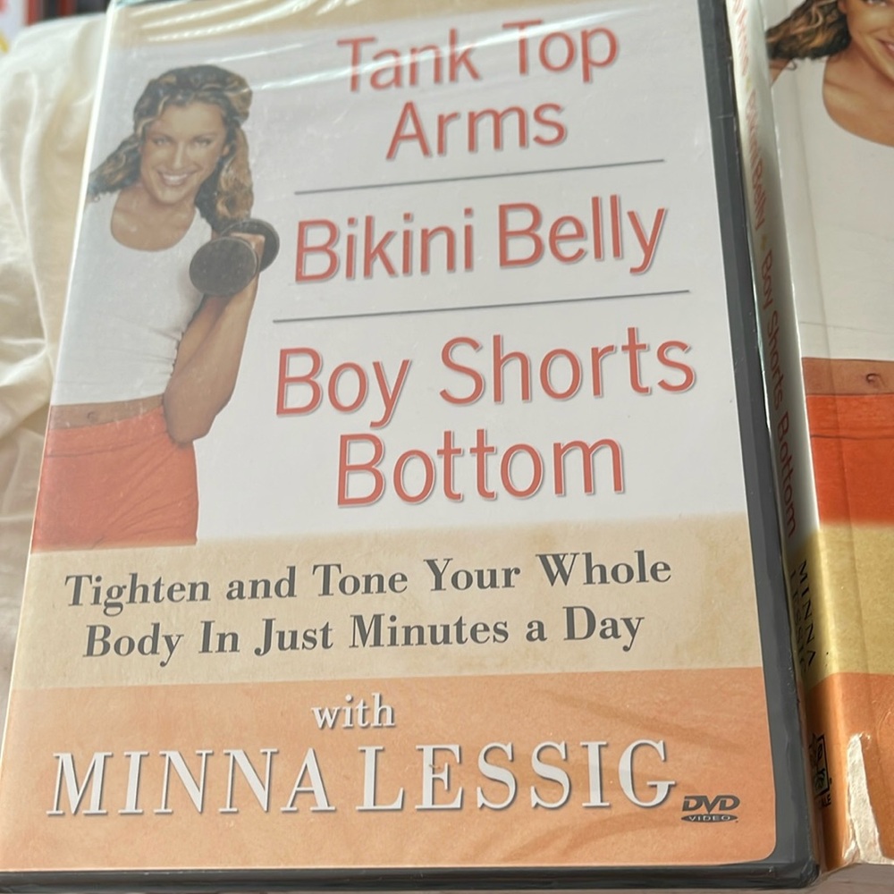 BNIB workout dvd and book “tank top arms, bikini belly, and boy short bottom”